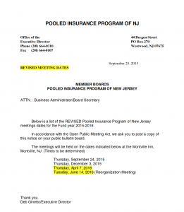 PIP Meeting Dates